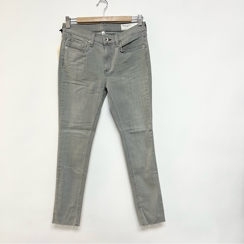 NWT Rag & Bone Slate Gray Ankle Length Skinny Jeans Raw Fray Hem Size 29 $228 - Picture 2 of 11